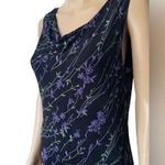Ronni Nicole Vintage 90s Black Purple Witch Goth Whimsygoth Floral Stretch Dress Photo 1