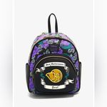 Lounge Fly  Black and Purple Floral Backpack Photo 1