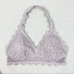 Felina Light Lavender Lace Lightly Padded Halter Bralette Purple Photo 0