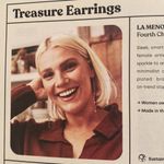 NWT LA Meno Rose Gold Threader Earrings Pink Photo 1