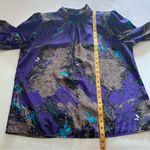 VTG Bedford Fair | Long Sleeve Button Down Back Top With Shoulder Pads | Size 16 Purple Photo 9