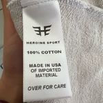 Heroine Sport Ruched Cropped Hoodie Light Grey Cotton Pullover Hoodie Size Small Photo 7