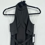 Bebe  Women's Ruffle Halter Tie Neck Jumpsuit‎ Pants Black Size 4 NEW Photo 3