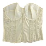 Dominique (42D) VINTAGE Y2K Cream Ivory Lace Longline Strapless Bustier Size undefined Photo 4