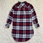 Rails Dress Nadine Button Down Long Sleeve Mini Plaid Red Navy White S Photo 5