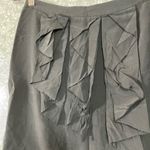 Anthropologie Odille  Black Ruffle Front Straight Skirt - Size 8 - Pink Lining Photo 2