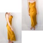 ZARA SATIN SLIP DRESS SPAGHETTI STRAPS GOLD MED EUC Photo 1