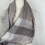 Coach NEW  Women's Lightweight Windowpane Challis Scarf in Stone F54253 One Size Photo 2
