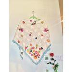 J.JILL embroidered triangle shawl/scarf cream with vivid colors‌‌ White Size M Photo 1