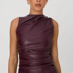 Glassons  Ruched Faux Leather Top Photo 0