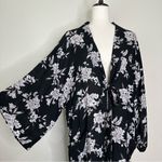 Spiritual Gangster  Black White Floral Kimono Photo 2