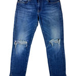 Ralph Lauren Polo Women Blue Distressed Knee High Rise Skinny Jeans 29R Photo 0