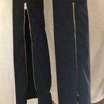 Cache $118 UN-ZIP 19" BACK LEG Split Pant Navy Blue Stretch 2" Self Belt Sz 4 Photo 1
