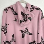 Wild Fable Pink Hoodie with Black Butterfly Print Y2K Indie Fairy Grunge Sz. S Photo 3