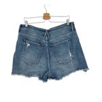Good American  Bombshell Shorts Distressed Cutoff Denim‎ Stretch Blue276 Size 16 Photo 6