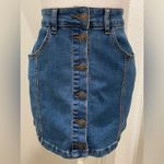 Almost Famous LIKE NEW High Rise Blue Denim Button-Up Above Knee Mini Skirt - 5 Photo 12