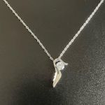 White crystal angel wing necklace Photo 7