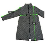 Bianca G. Made in Italy Jacquard Knit Sweater Coat L Black White Button Front Size L Photo 7