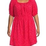 Terra & Sky NWT ~ Red Floral Puff Sleeve Tie Back Dress by ~ Women's ( 0X ) 14W Photo 1