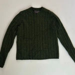 Abercrombie & Fitch  Green Ribbed Knit V Neck Sweater Women’s Medium Photo 0