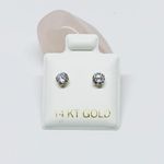 14k Gold Earrings White Screwback Photo 0