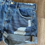 H&M  Divided Distressed Cuffed Denim Shorts Mom Jean Button Fly Medium Wash Blue Photo 8