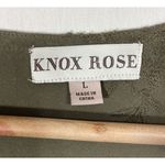 Knox Rose Embroidered Rayon Open Front Jacket Womens L Olive Green Boho Chic Earthy Photo 4