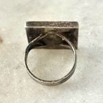 Vintage 925 Sterling Silver Modernist Square Shaped Ring Photo 3
