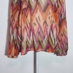 Daytrip Mult-Color Print Peasant Blouse Size Large Lantern Sleeve Blouse Photo 3