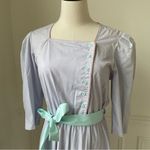 Vintage 80s Byer Too! Shirt Dress Pastel Lavendar Aqua Pink M Purple Size M Photo 2