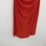 MSK Red Cowl Neck Ruched Formal Dress Rhinestone Size 16 Y2k Photo 6