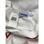 Landau Size L Pocket Front Scrub Top White Red Trim Unisex Nurse CNA Work NWT Size L Photo 4