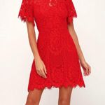 Lulus Red Lace  Dress Photo 0