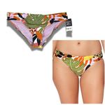 Bar III  Tropical-Print Ruched Bikini Bottoms NWT MEDIUM Photo 1