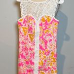 Lilly Pulitzer  Pink and Yellow Dress with Lace Photo 0