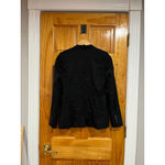 The Kooples Black Wool Blazer Jacket 32 Leather Trim Slim Fit Designer Photo 2