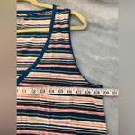 Madewell NWOT Size XL V Neck Cotton Tank Top Teal Cream Stripe Cotton Soft Photo 6