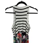 Beeson River White Black Striped Floral Print Sleeveless Maxi Dress Size Medium Photo 4