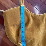 Vintage Velvet Boho Bag Beaded Embellished Crescent Moon Purse ERMO Caramel Tan Orange Photo 7