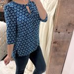 Tracy Reese Anthropologie Plenty by  Teal and green Geometric Blouse size medium Photo 3