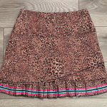 Lucky in Love 18" High Rise Animal‎ Print Pleated Pocket Golf Skirt Skort Size M Brown Size M Photo 0