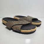 Qupid Quipid Rhinestone Criss Cross Strap Espadrille Flatform Sandal 6 Photo 1