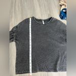 Z Supply Washed Out Black Textured Balloon Sleeve Shirt Photo 6