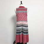 Anthropologie Sleeping On Snow Red Ivory Quillins Jacquard Open Vest Duster M/LP Size undefined Photo 3