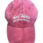 Boutique Women’s Berry Color Washed Hot Mess Hat Photo 0