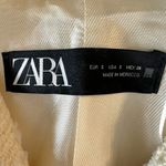 ZARA  Textured Tweed Double-Breasted Blazer in Ivory Cream Size Small NWT Photo 14