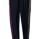 Terez  Black Rib Piping Racing Stripe Perforated Leggings XS NWT Photo 0