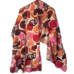 Karla Cola Pink Red Multi Abstract Spot of Fun Pinks Cotton Silk Blend Scarf Photo 0