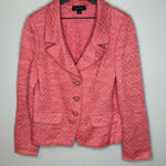 St. John  Pink Wool Linen Blend Suit Jacket Size 14 Photo 0