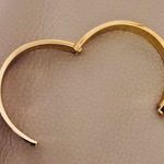Coach Signature Push Hinged Bangle In Gold/Blush Pink Style $128 Photo 3